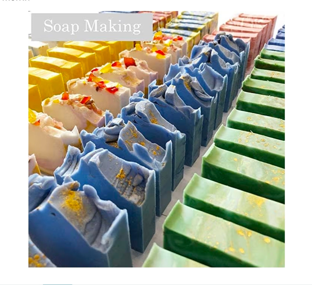 Vibrant handmade soaps using Mica Powder Natural 25 Colors 10g per Bag for soap making projects