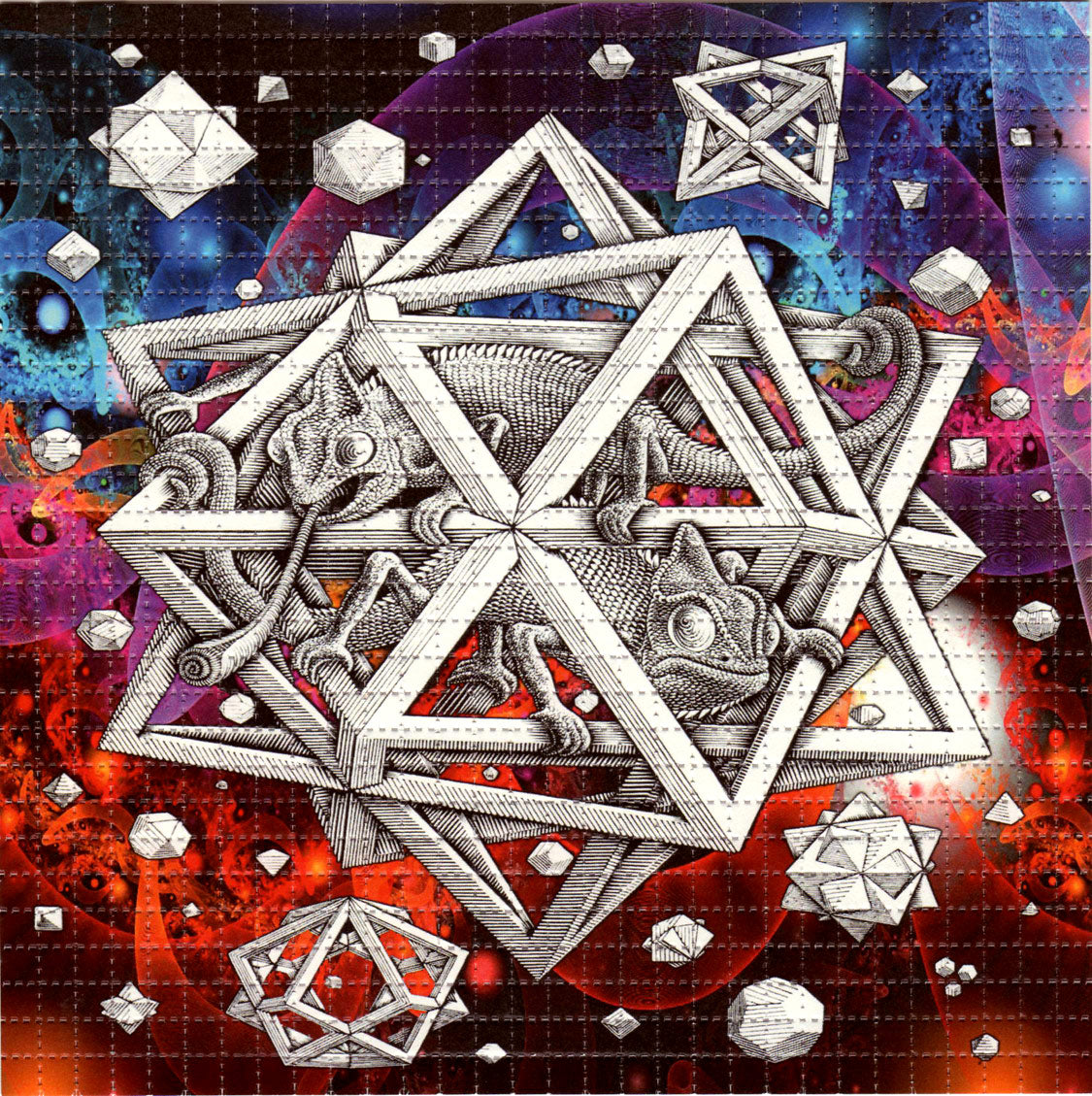 Blotter Art - acid free perforated blotter paper featuring intricate geometric and cosmic designs