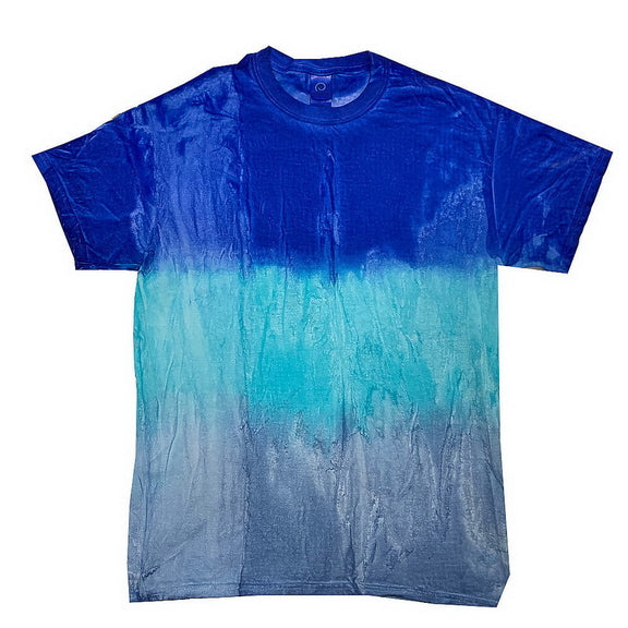 Organic tie dye shirts pure cotton in blue and green shades.