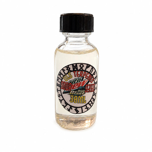 Baja Blast Premium VLS Terpenes in a clear glass bottle showcasing unique aromatic blend for connoisseurs.