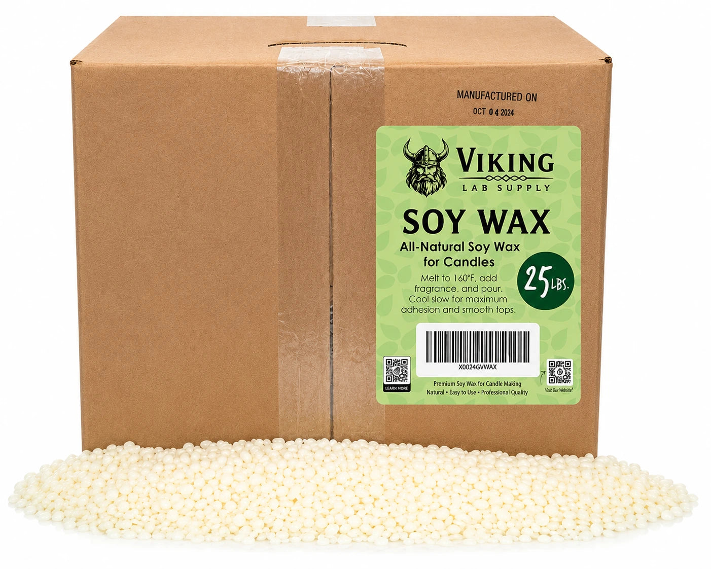 25lb box of Pure Organic Soy Wax for Candle Making by Viking Lab Supply