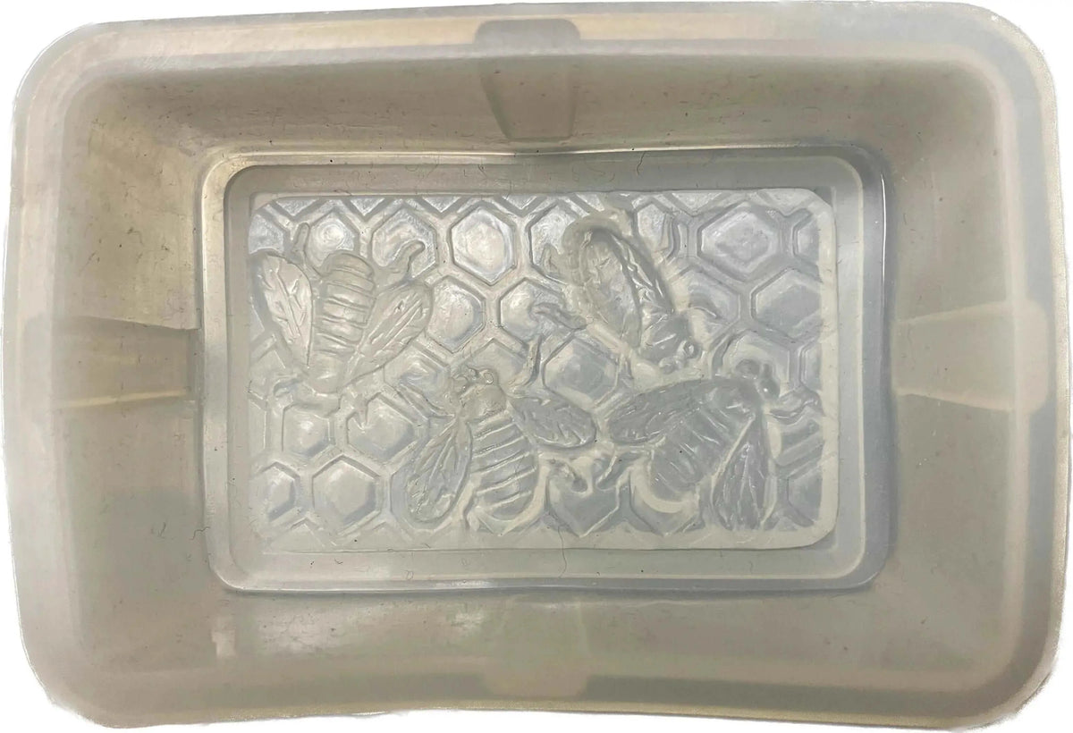 Silicone Mold Bees for concentrates, extracts, and waxes with detailed bee design inside a honeycomb pattern.