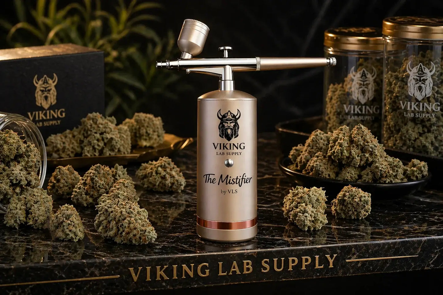 The Mistifier by VLS Terpene Sprayer for Flower with hemp on display
