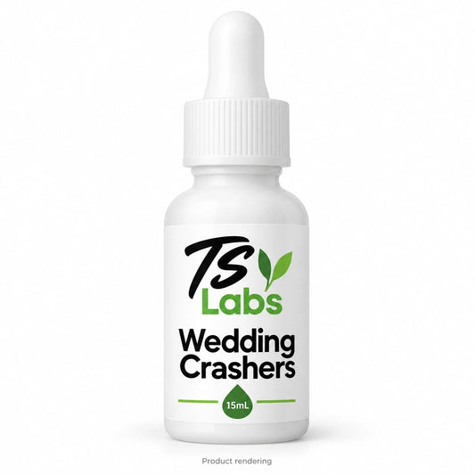 Illustrative product rendering of Wedding Crashers TS Labs 15mL bottle