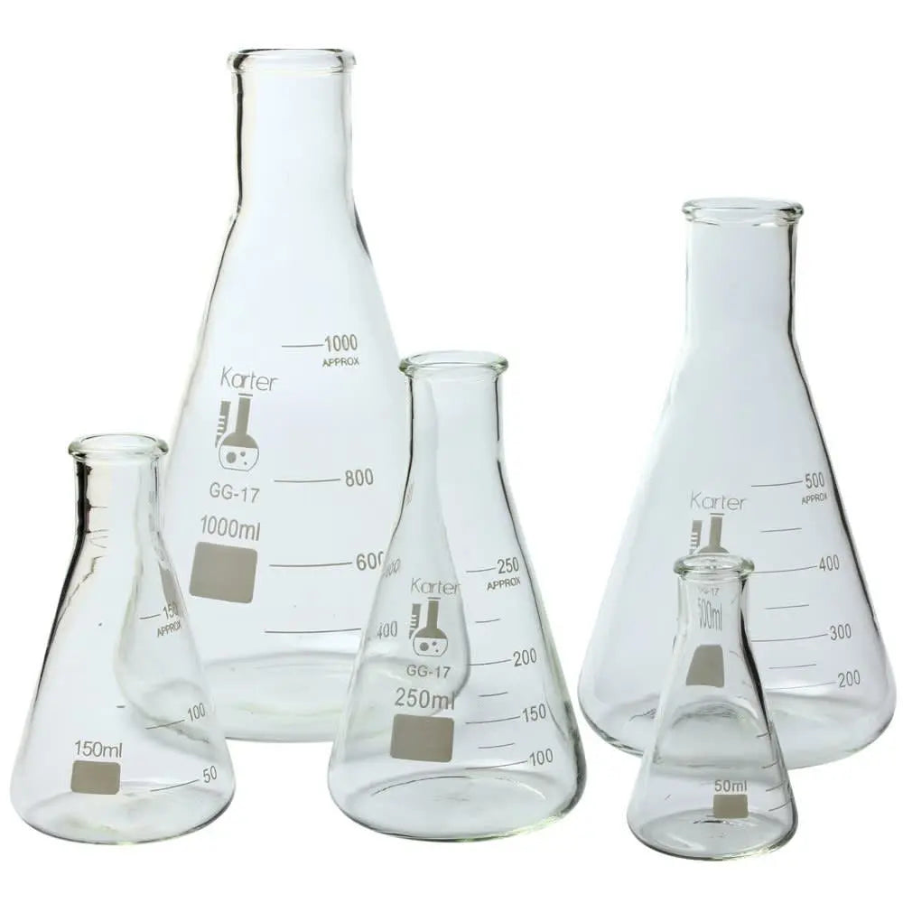 Glass Flasks 5 Piece Set — Lab Equipment - Viking Lab Supply