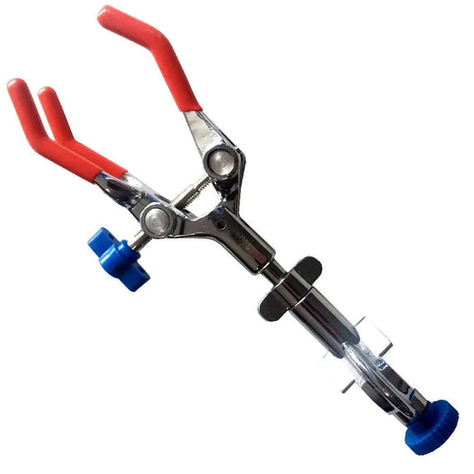 Lab Clamp 3 Prong Finger Style with 360 degrees swivel and 90mm jaw opening.