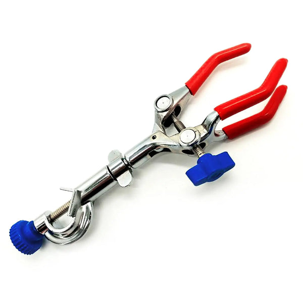 Lab Clamp 3 Prong Finger Style Laboratory 360°Swivel Type Rubber-Coated Head