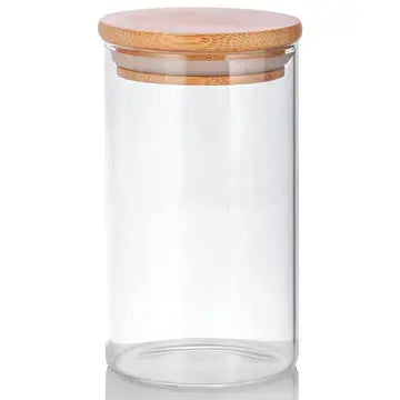 Glass Jar w/ Wooden Lid (10oz) - Viking Lab Supply