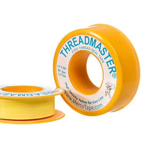 Threadmaster® Threadseal Tape ~ Yellow (for gas lines) High Density - Viking Lab Supply