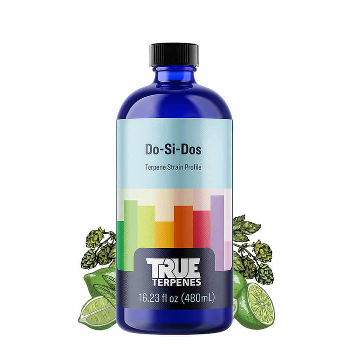 True Terpenes Do-Si-Dos promotional bottle labeled 480mL